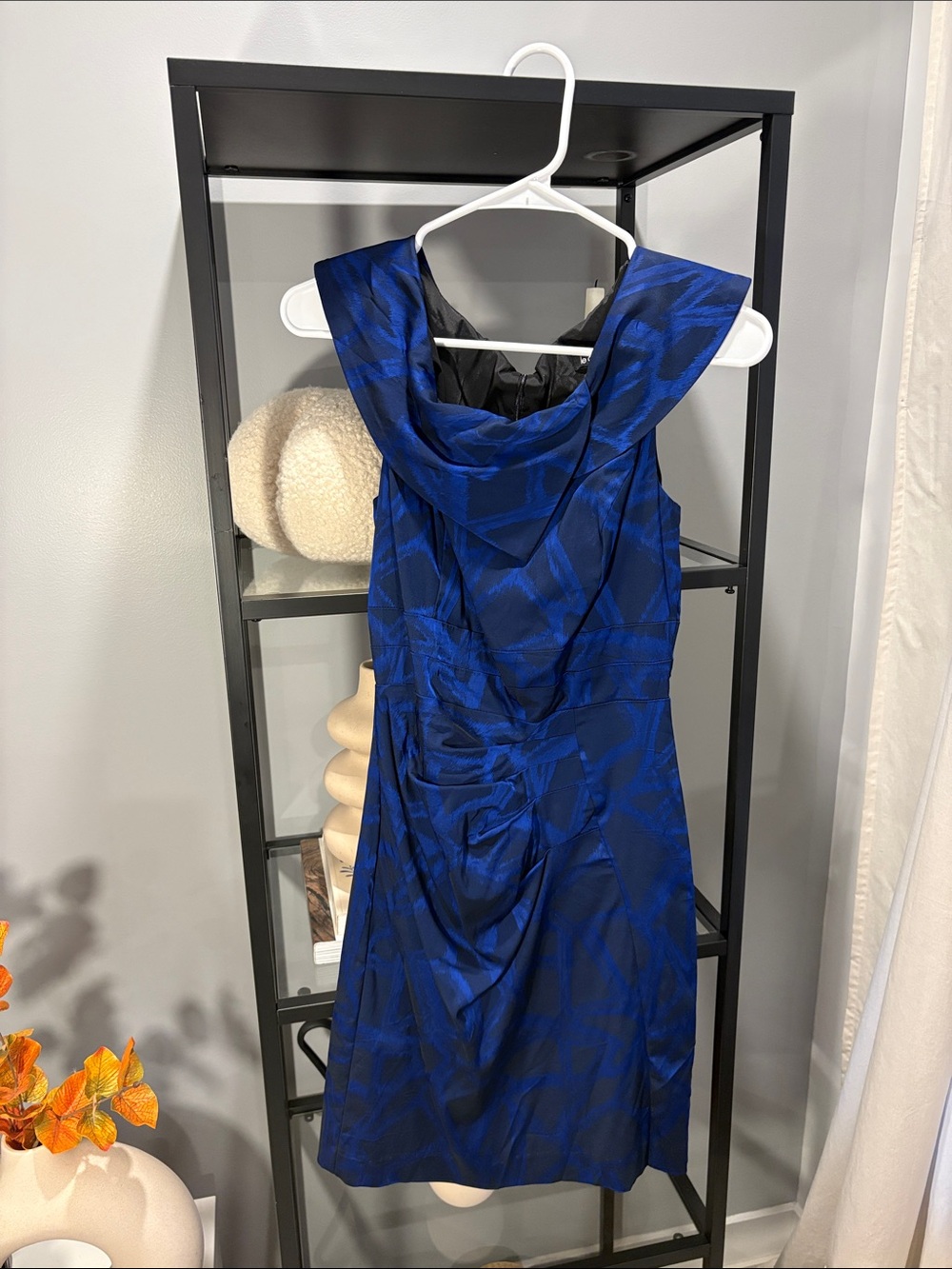 193 le chateau Royal Blue Cowl Neck Sheath Dress